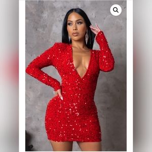 Women's SEQUIN VELVET BODYCON MINI DRESS